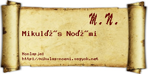 Mikulás Noémi névjegykártya
